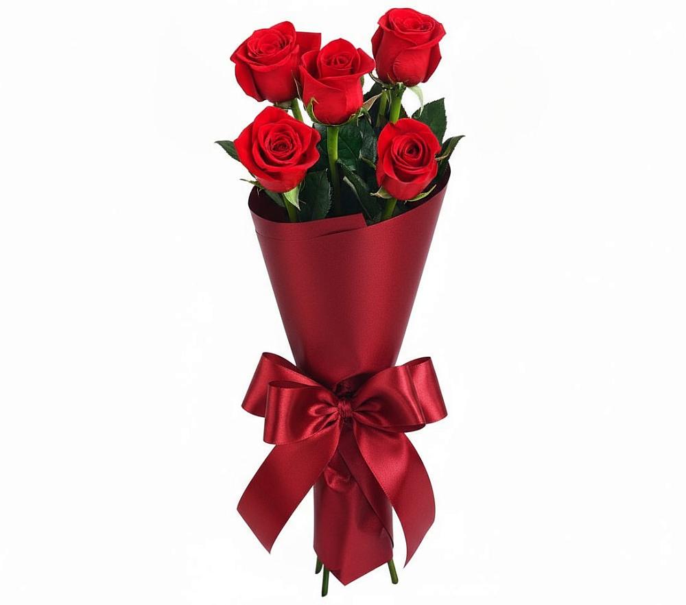 Букет 5 Красных роз Эдлесс Лав в Колосовке