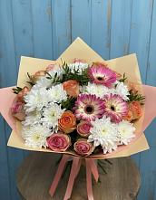 Букет цветов из:  Розы, Герберы и Хризантемы в Колосовке
