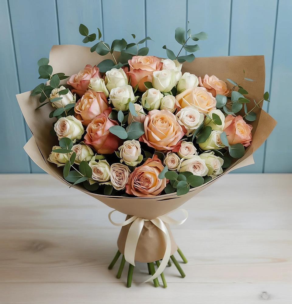 Букет цветов из: Альстромерии и Розы в Колосовке