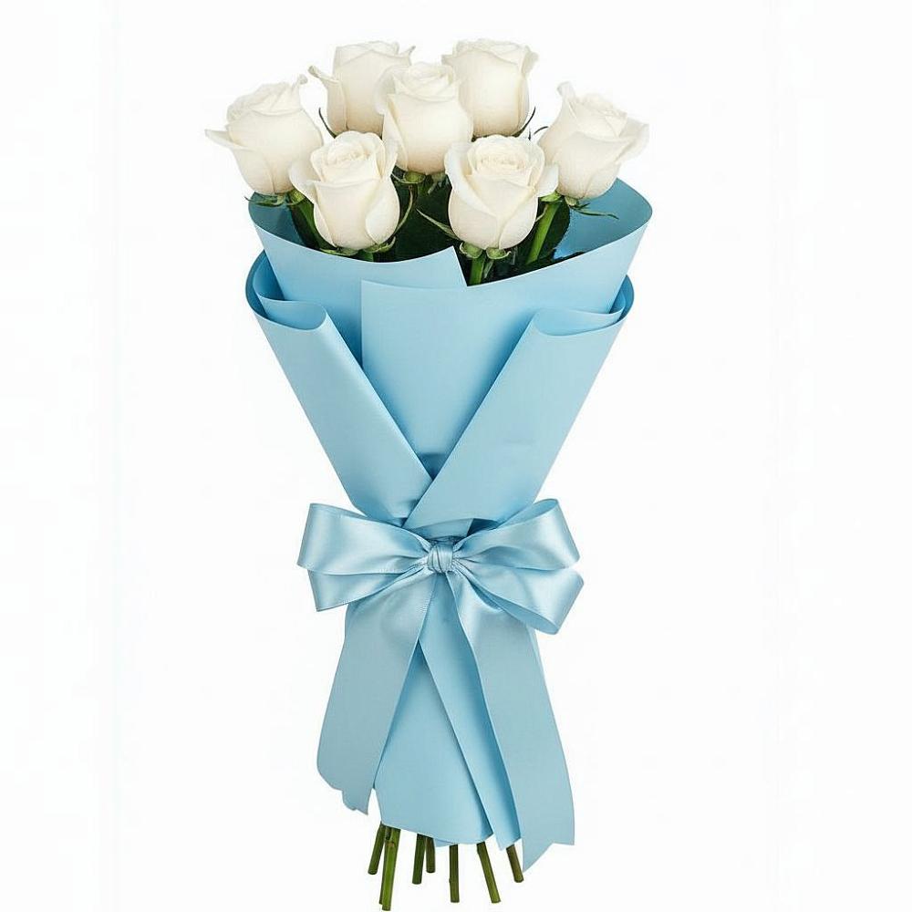 Букет 7 белых роз Проуд в Колосовке