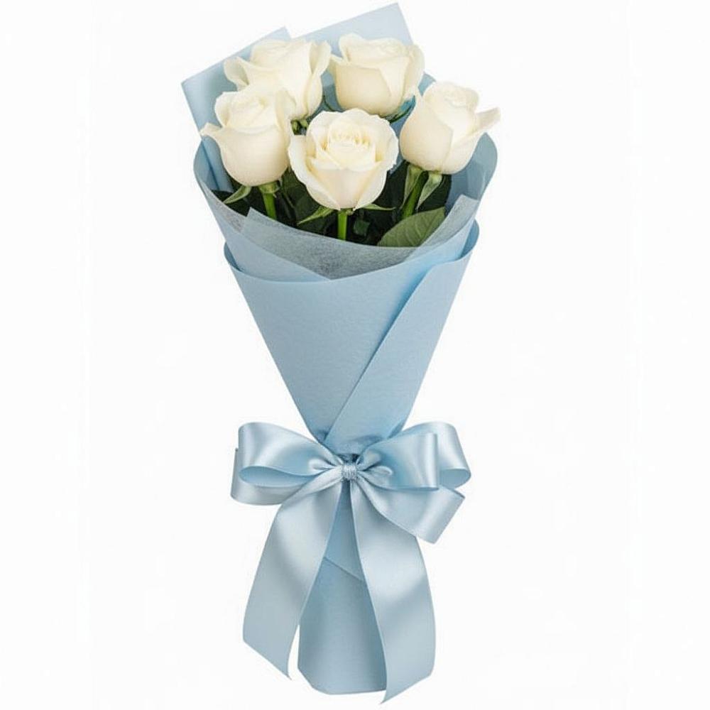 Букет 5 Белых роз Проуд в Колосовке