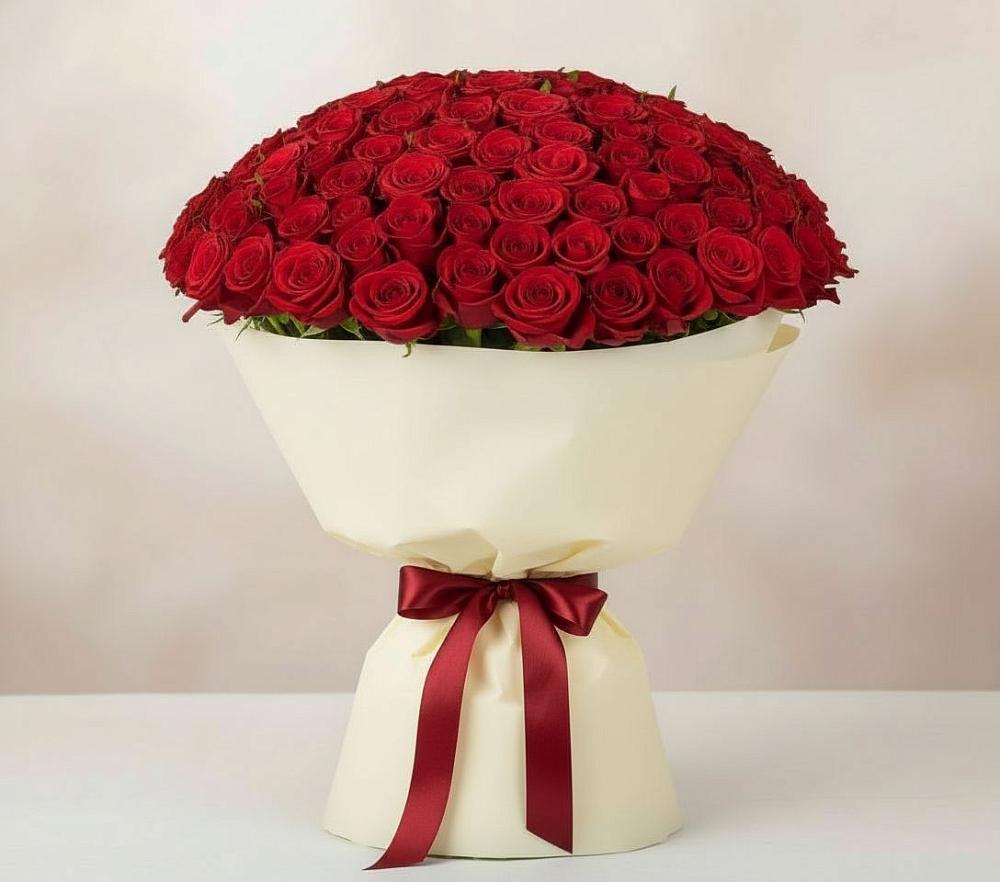 Букет 101 Красная роза Милано в Колосовке