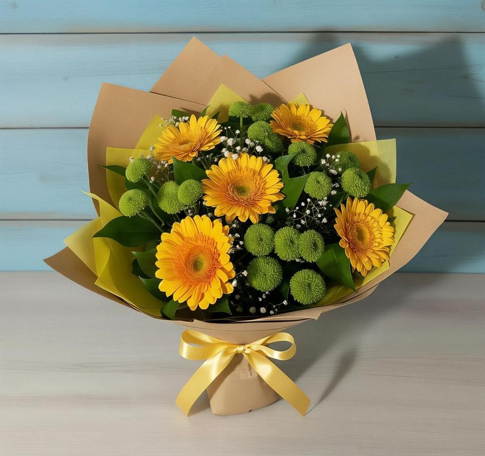 Букет цветов из: Герберы и Хризантемы в Колосовке