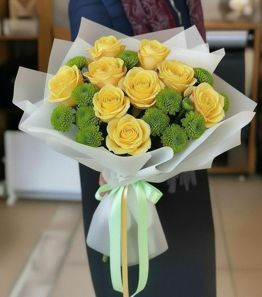 Букет цветов из: Хризантемы и Розы в Колосовке