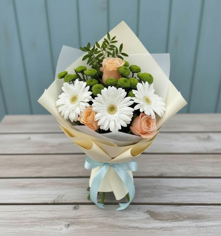 Букет цветов из: Герберы, Розы и Хризантемы в Колосовке
