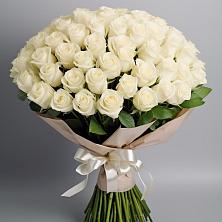 Букет 101 беля роза Белоснежка в Колосовке