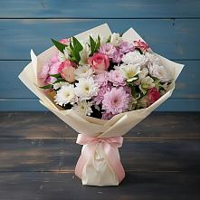 Букет цветов из:  Хризантемы, Альстромерии и Розы в Колосовке