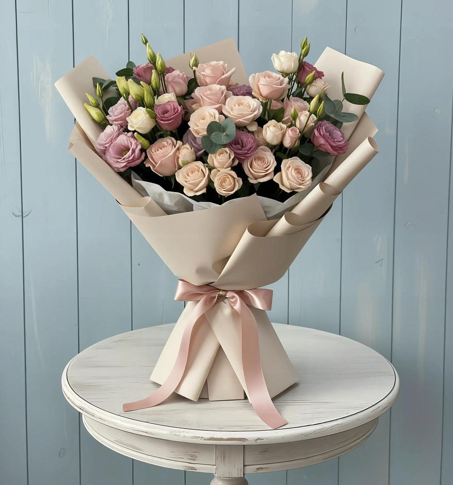 Букет цветов из: Розы и Лизиантусы в Колосовке