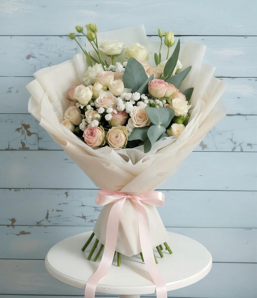 Букет цветов из: Розы и Лизиантусы в Колосовке