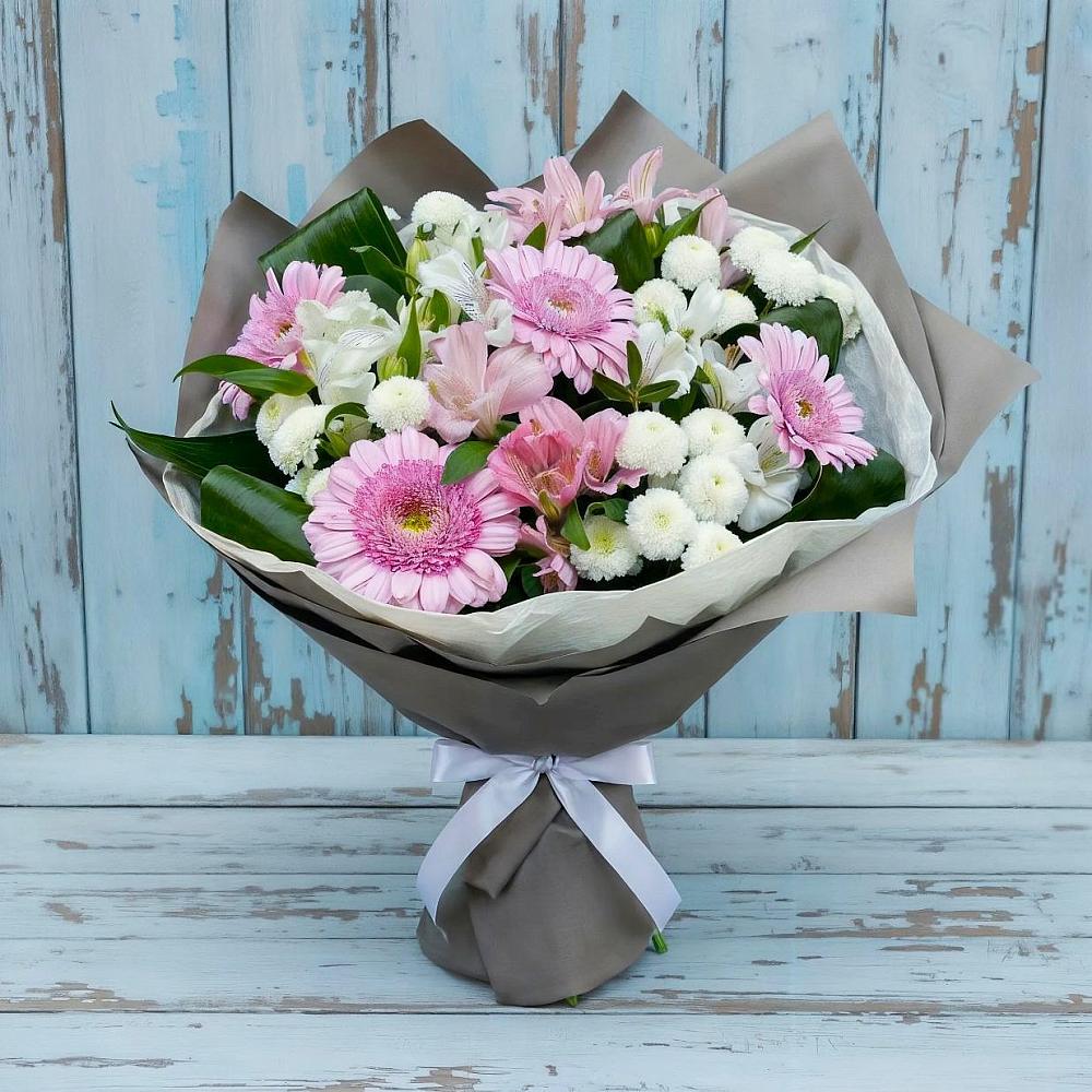 Букет цветов из: Герберы, Альстромерии и Хризантемы в Колосовке