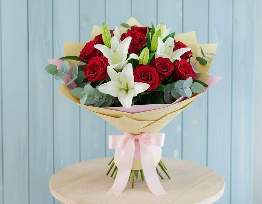 Букет цветов из: Лилии и Розы в Колосовке